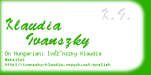 klaudia ivanszky business card